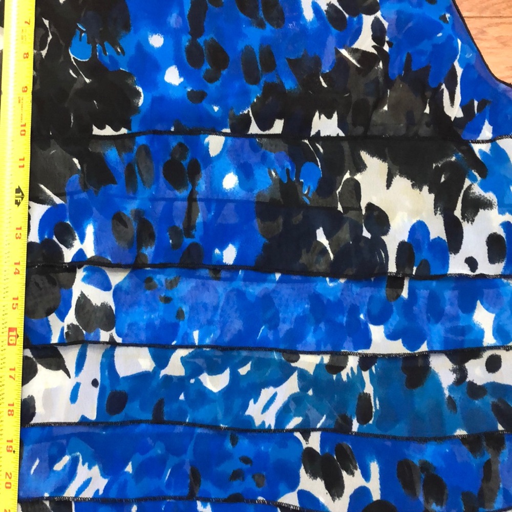 Blue & Black Ruffle Tank Top - Picture 3 of 3